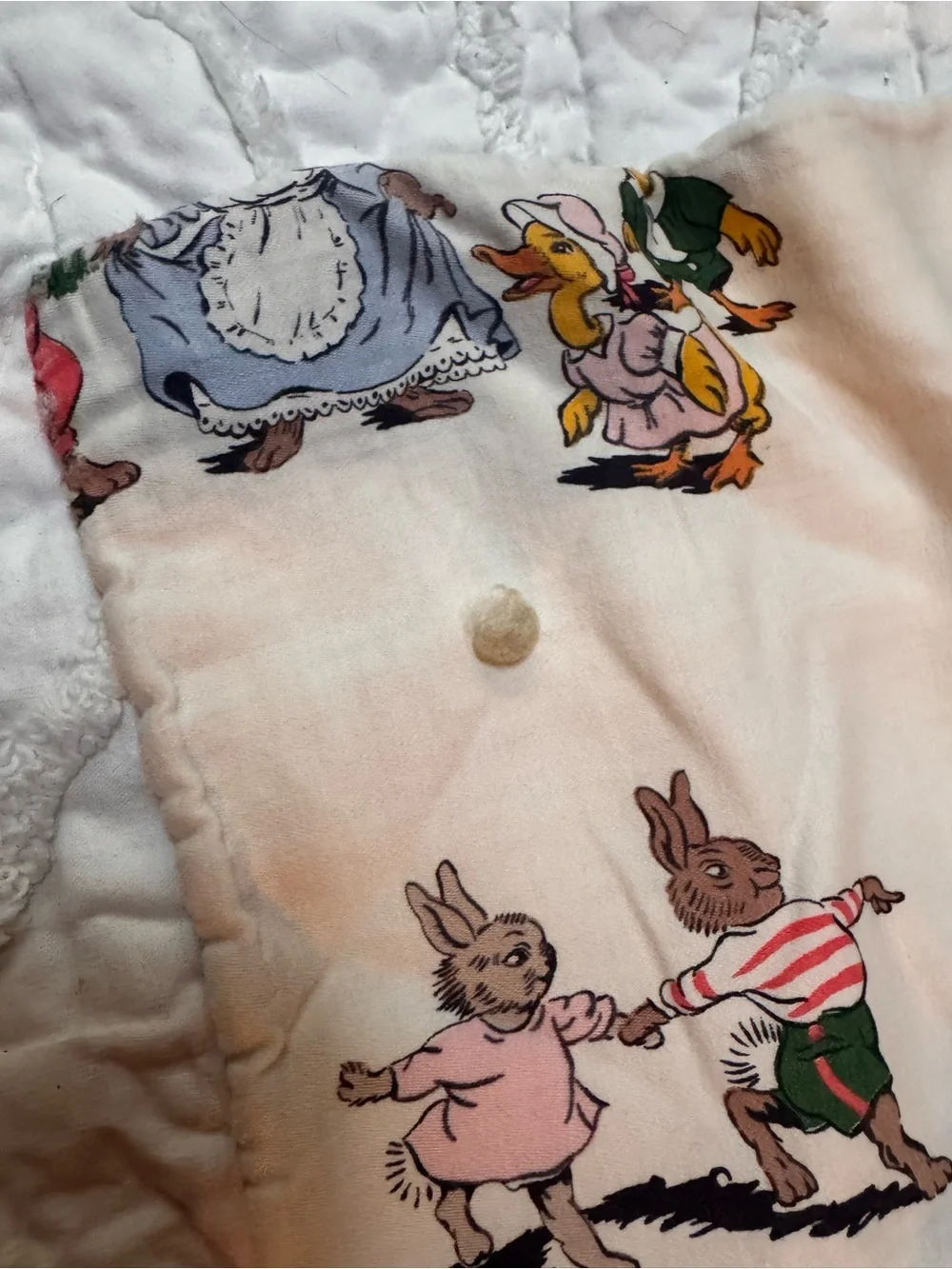 Vintage rare Children's Storybook Print crib blanket bedding